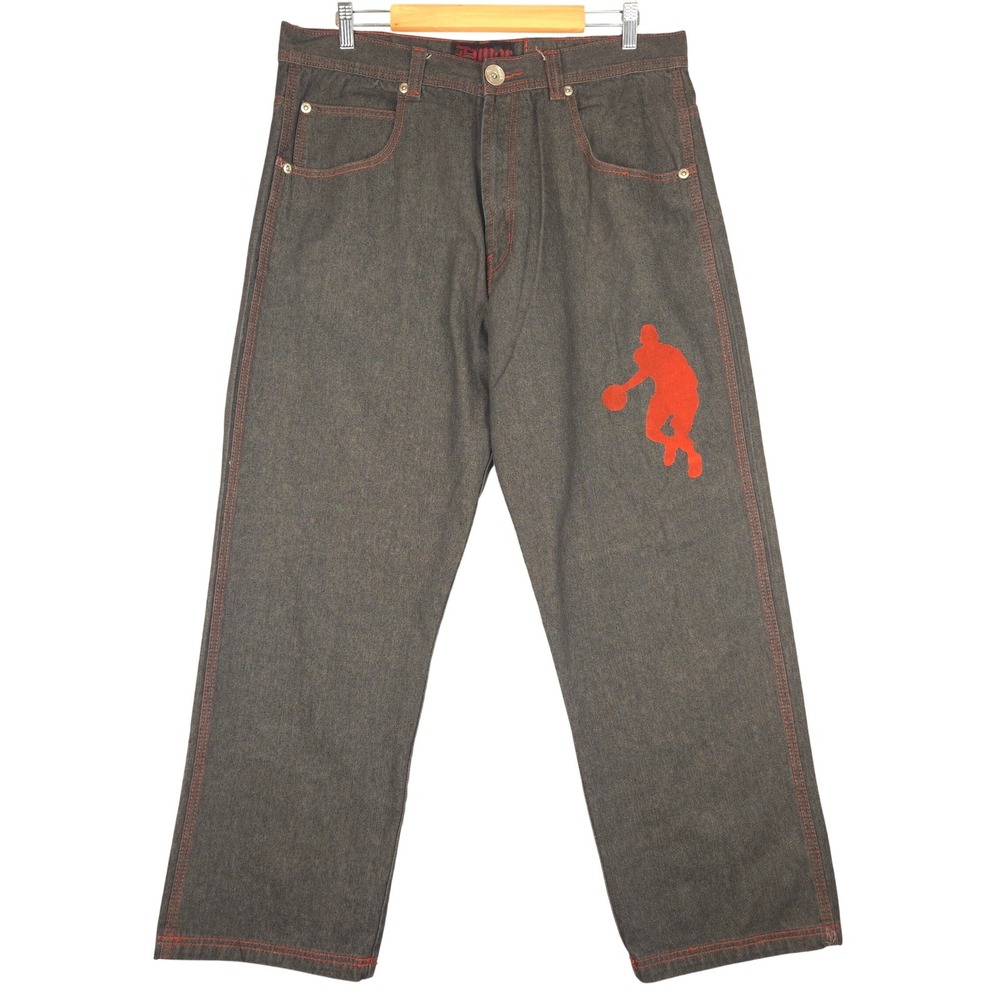 Dmar Mens Gray Wide Leg‎ Skater Jeans Basketball Jordan 23 40x32 (Fits 37x31)